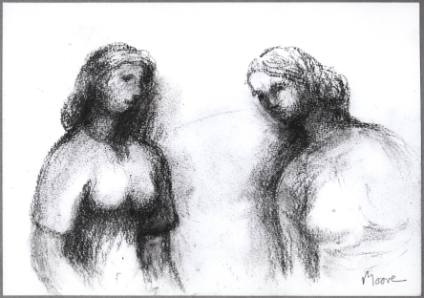 Two Half-Length Female Figures