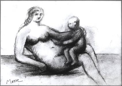 Reclining Nude Mother and Child