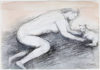 Crouching Figure with Cat