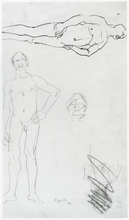 Two Studies of a Male Nude