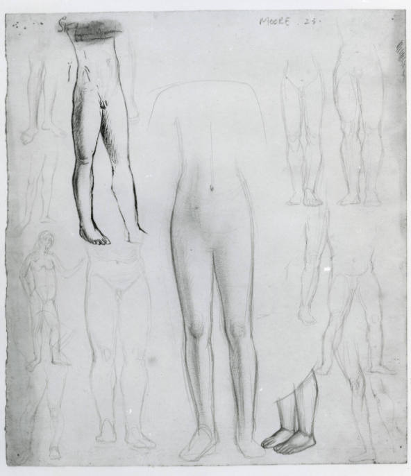 Standing Figure of a Man and Other Nude Studies