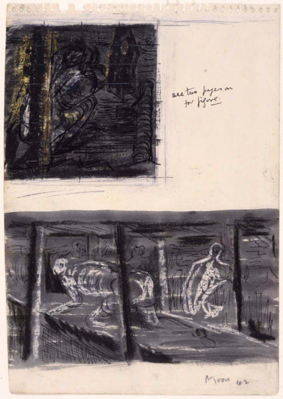 Study for 'Coalminer with Pick' and 'Miners Working'