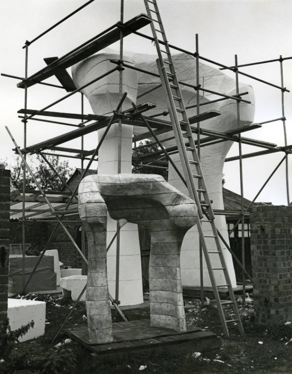 Moore was keen to have photographs of the plaster and polystyrene over-size version of the Arch…