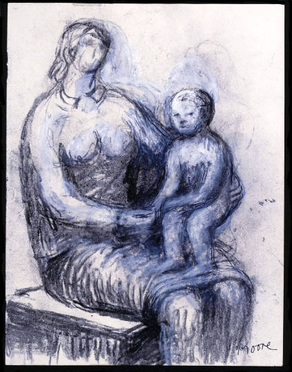 Mother with Child Standing on Lap