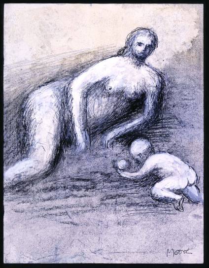 Nude Mother and Child